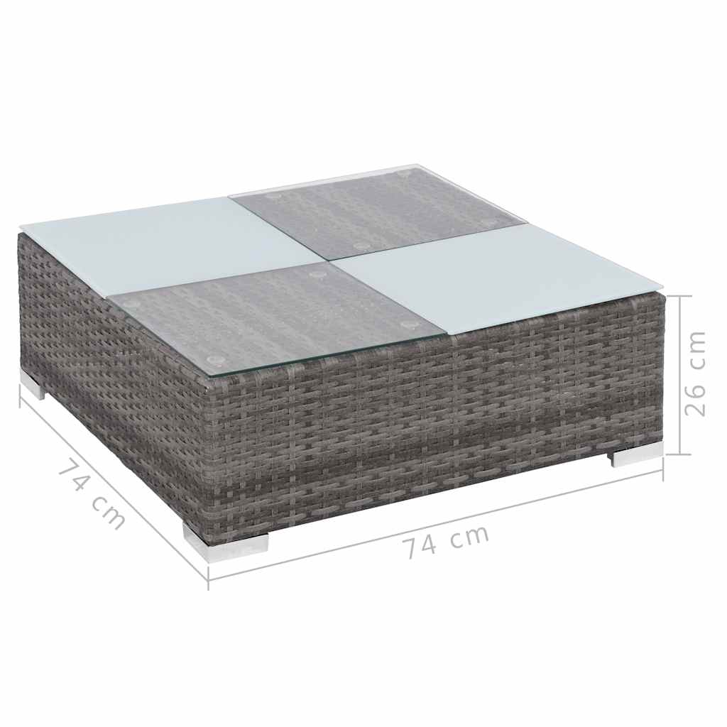 vidaXL 8-delige Loungeset met kussens poly rattan bruin