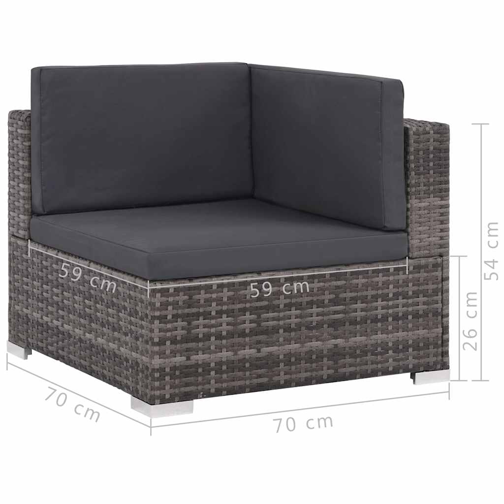 vidaXL 8-delige Loungeset met kussens poly rattan bruin