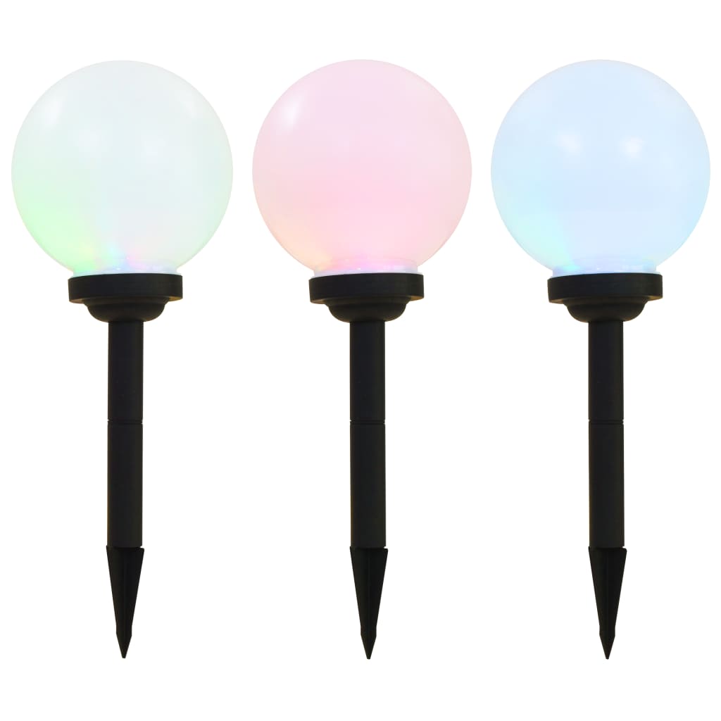 vidaXL Solarlampen 6 st LED rond 20 cm RGB