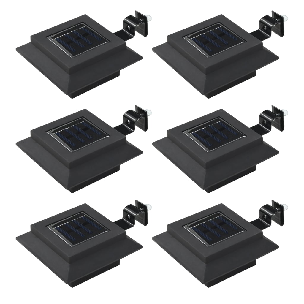 vidaXL Solar Lights 12 pcs LED Square 12 cm Black