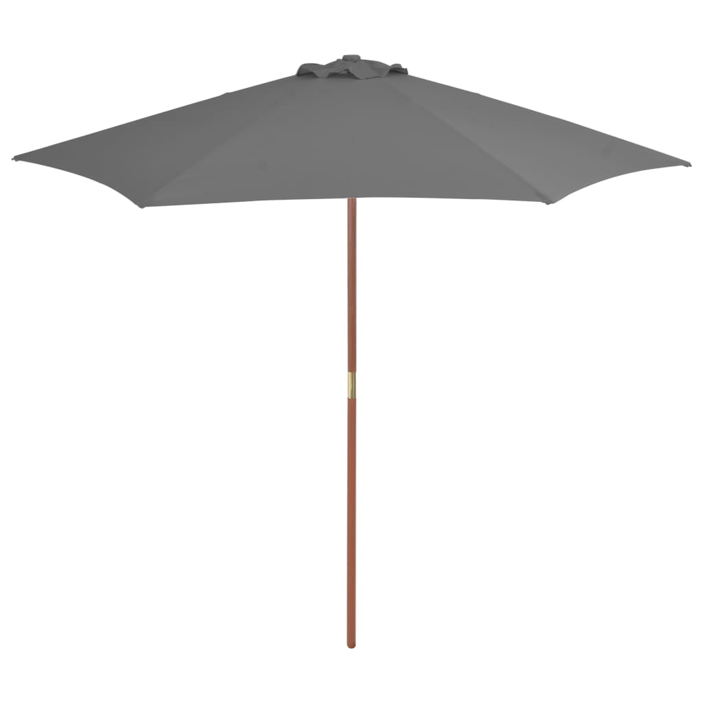 vidaXL Parasol met houten paal 270 cm zwart