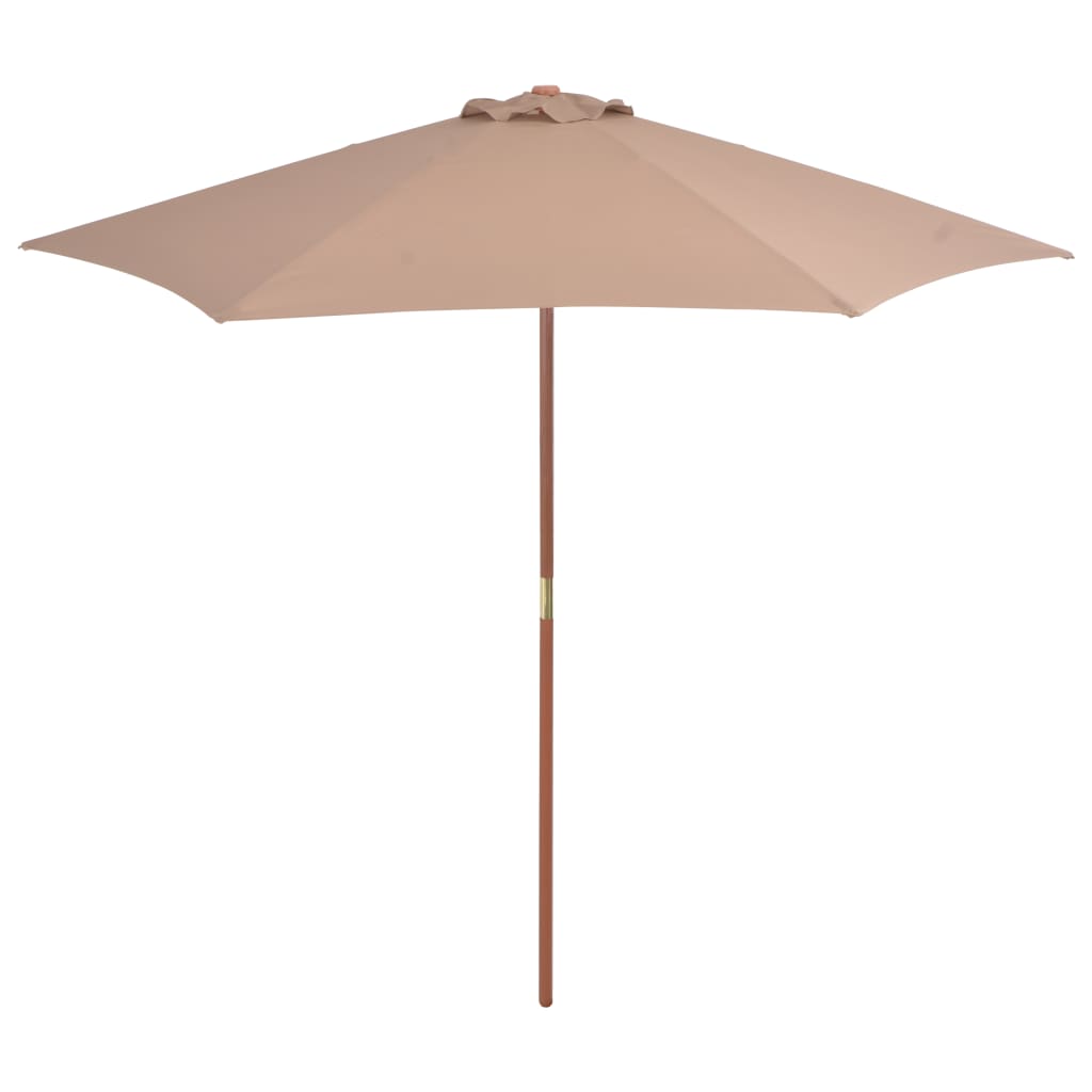 vidaXL Parasol met houten paal 270 cm zwart