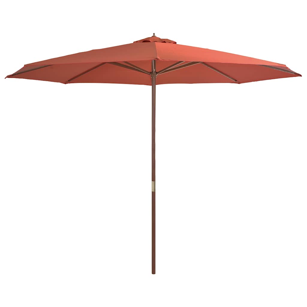 vidaXL Parasol met houten paal 350 cm zandwit