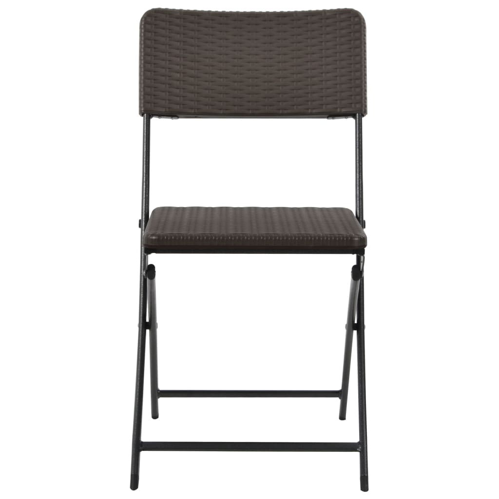 vidaXL Folding Garden Chairs 2 pcs HDPE and Steel Brown