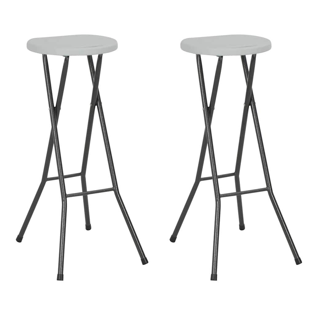 vidaXL Barkrukken inklapbaar 2 st rattan look HDPE en staal bruin