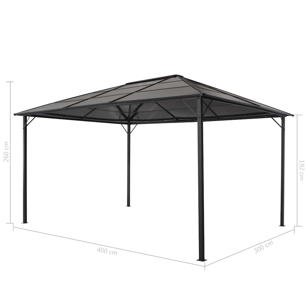 vidaXL Gazebo with Roof 3x3 m Aluminium Anthracite