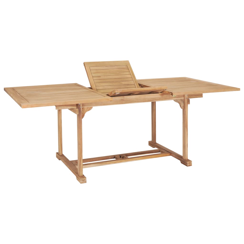 vidaXL Tuintafel verlengbaar 110-160x80x75 cm massief teakhout