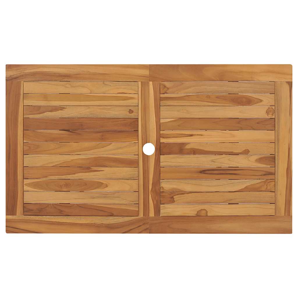 vidaXL Tuintafel inklapbaar 120x70x75 cm massief teakhout grijs