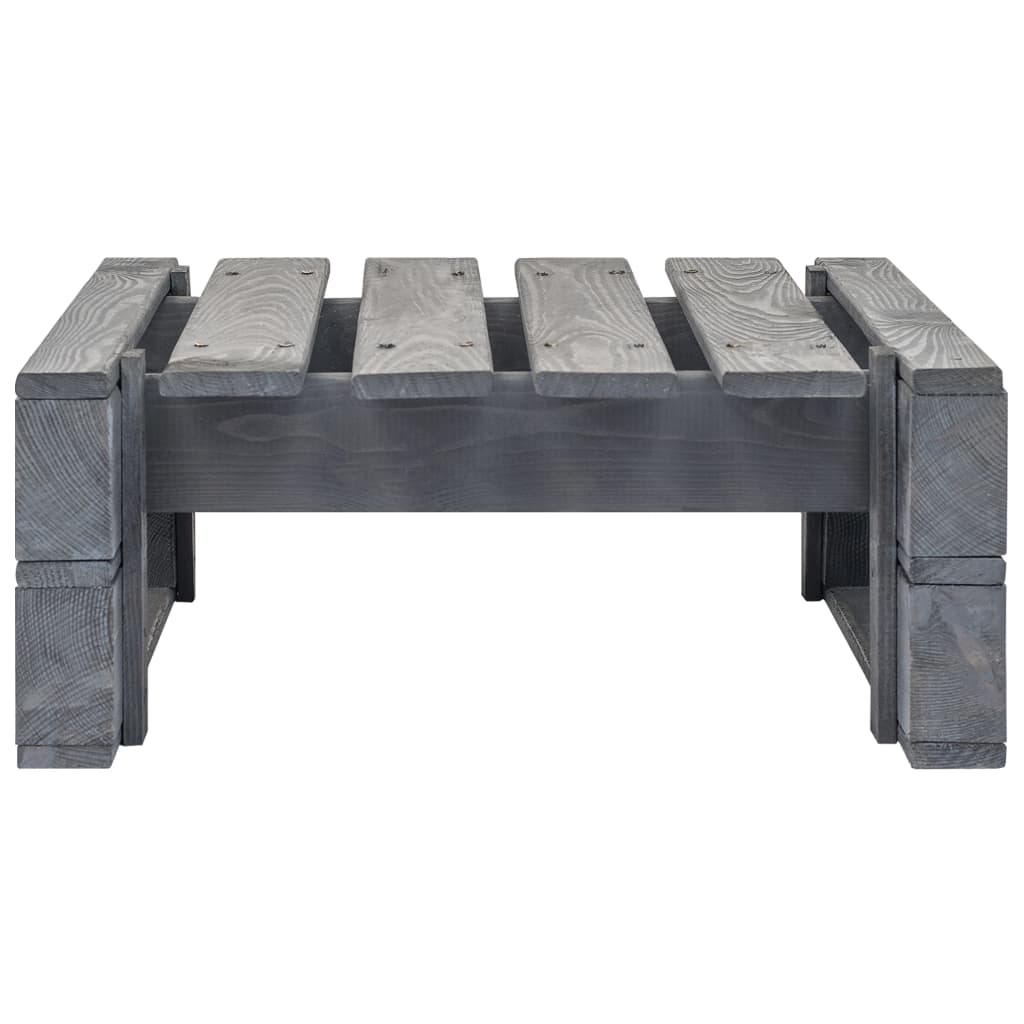 vidaXL Tuinhocker pallet hout grijs