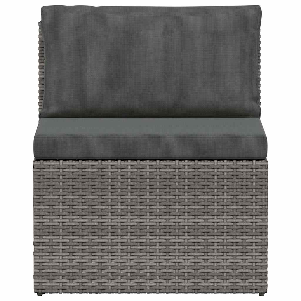 vidaXL Loungeset met kussens 4-delig poly rattan grijs