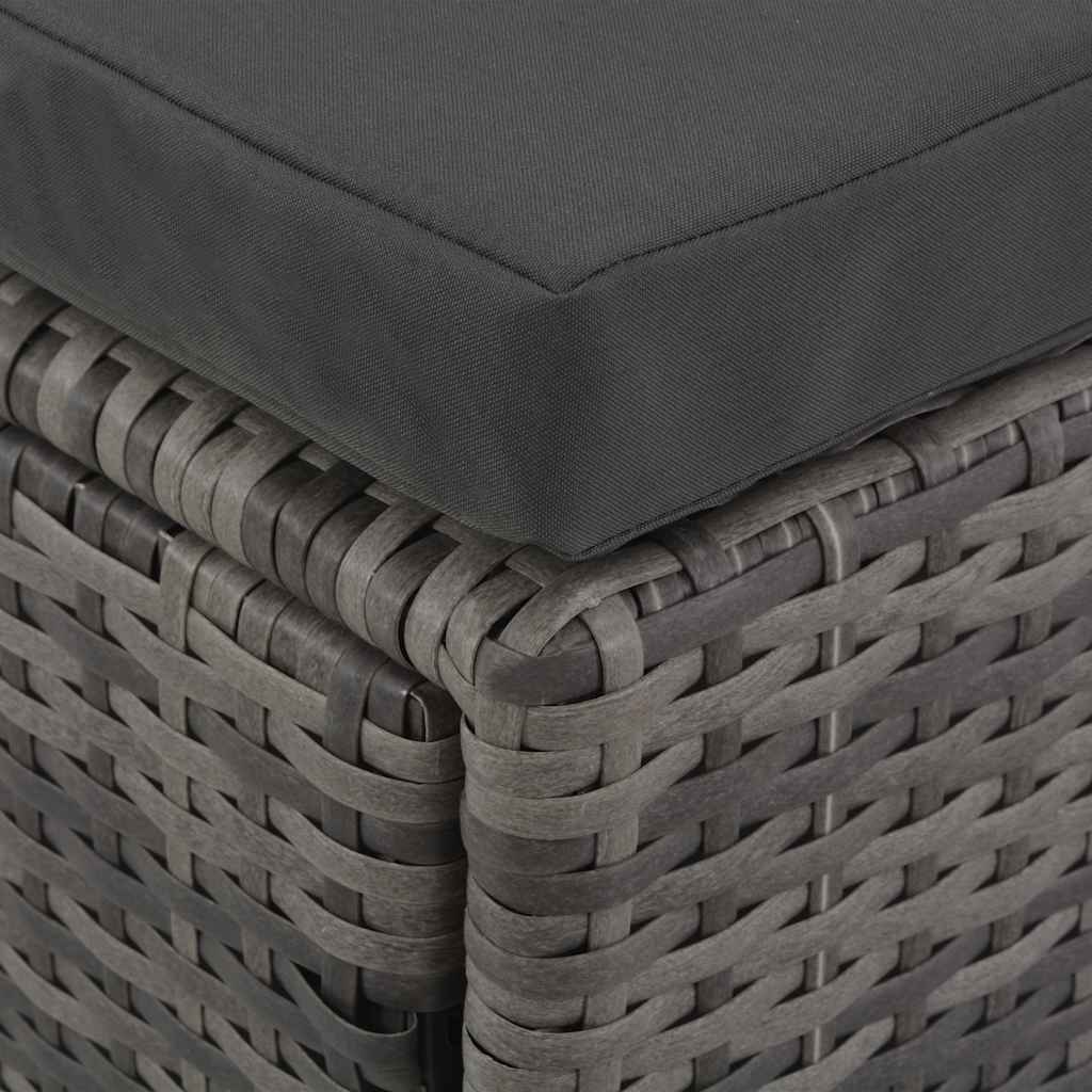 vidaXL Loungeset met kussens 4-delig poly rattan grijs