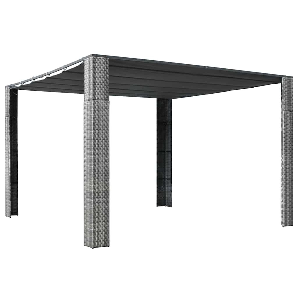 vidaXL Gazebo with Roof 300x300x220 cm Poly Rattan Brown and Cream