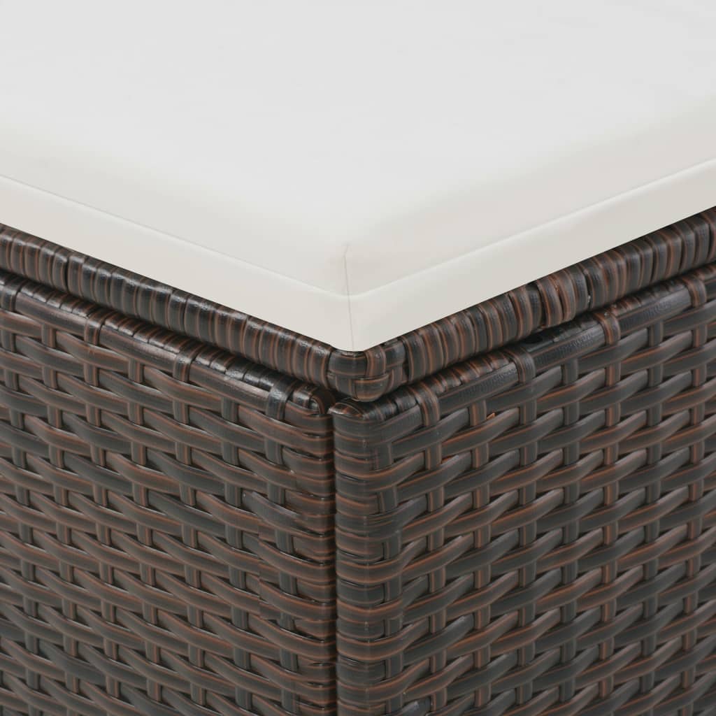 vidaXL Ligbed 2-persoons met luifel poly rattan bruin
