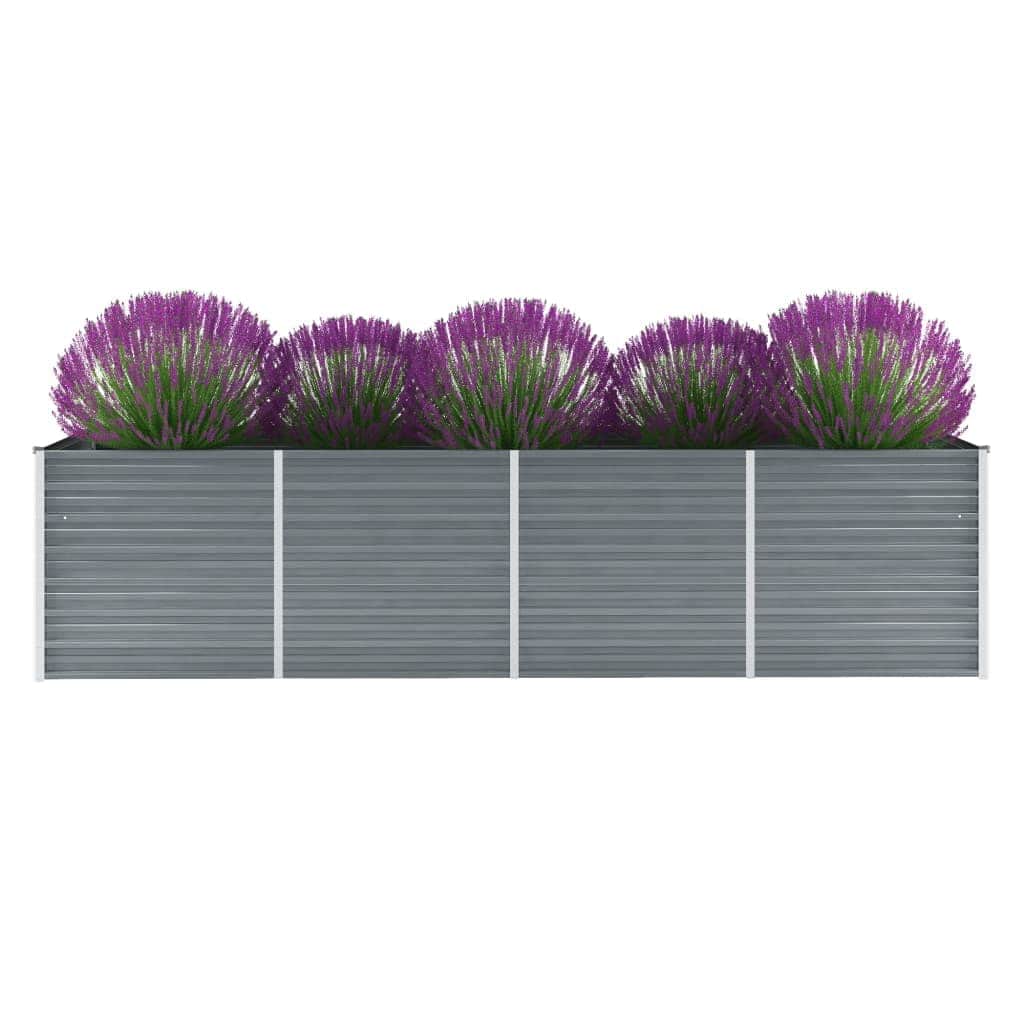 vidaXL Plantenbak verhoogd 160x80x77 cm gegalvaniseerd staal grijs