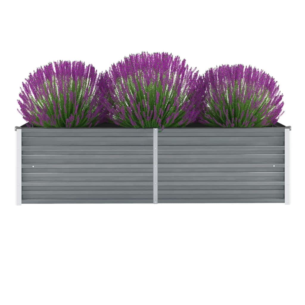 vidaXL Plantenbak verhoogd 160x80x77 cm gegalvaniseerd staal grijs