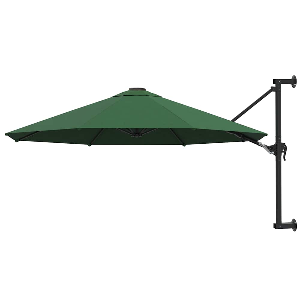 vidaXL Wandparasol met metalen paal 300 cm zandkleurig