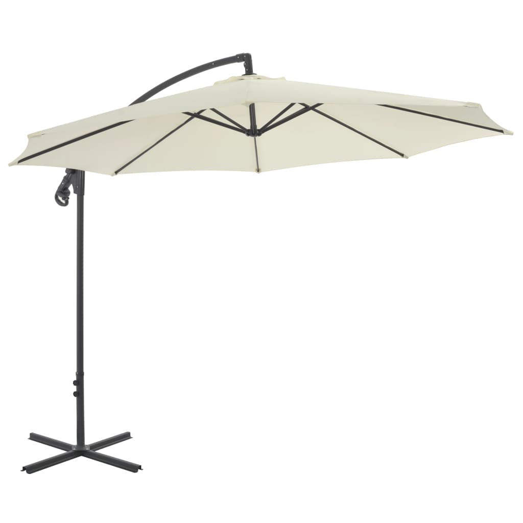 vidaXL Zweefparasol met stalen paal 300 cm terracottakleurig