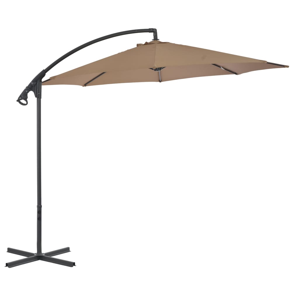 vidaXL Zweefparasol met stalen paal 300 cm terracottakleurig