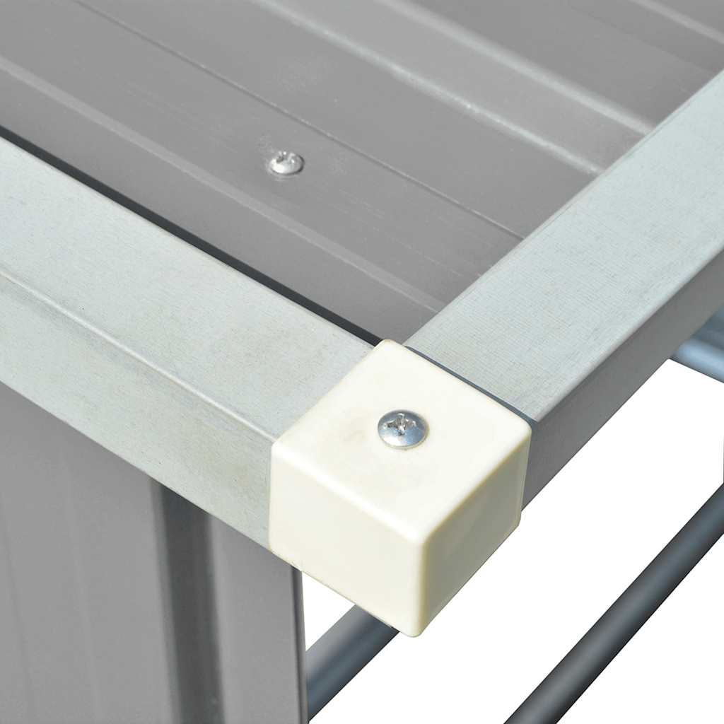 vidaXL Haardhoutschuur 163x83x154 cm gegalvaniseerd staal grijs
