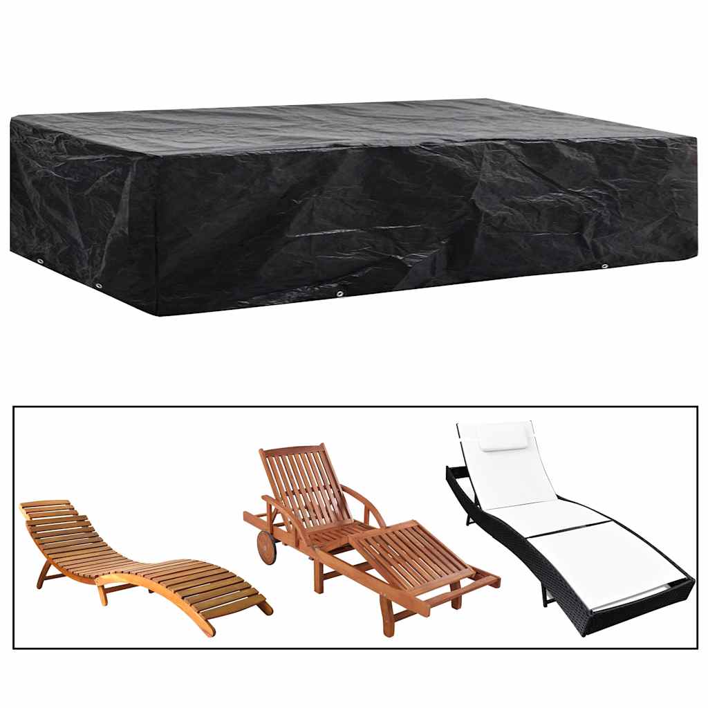 vidaXL Tuinmeubelhoezen poly rattan 2 st 4-persoons 113x113 cm