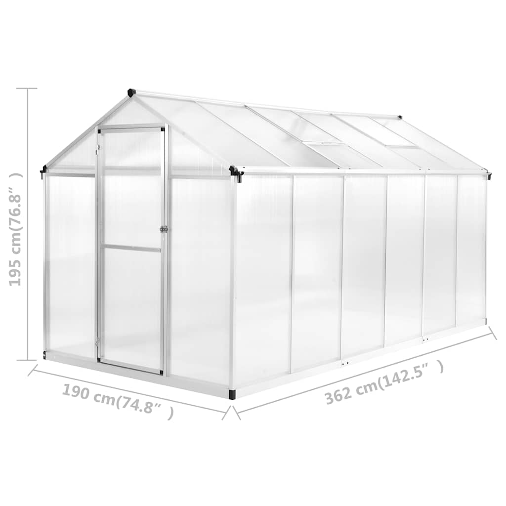 vidaXL Tuinkas 11,19 m³ 302x190x195 cm aluminium