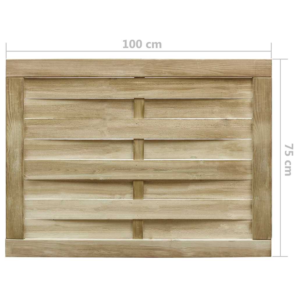 vidaXL Gate 100x75 cm green impregnated pinewood