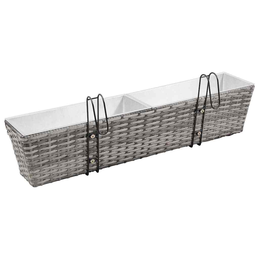 vidaXL Balkonplantenbakken 2 st 50 cm rattan zwart