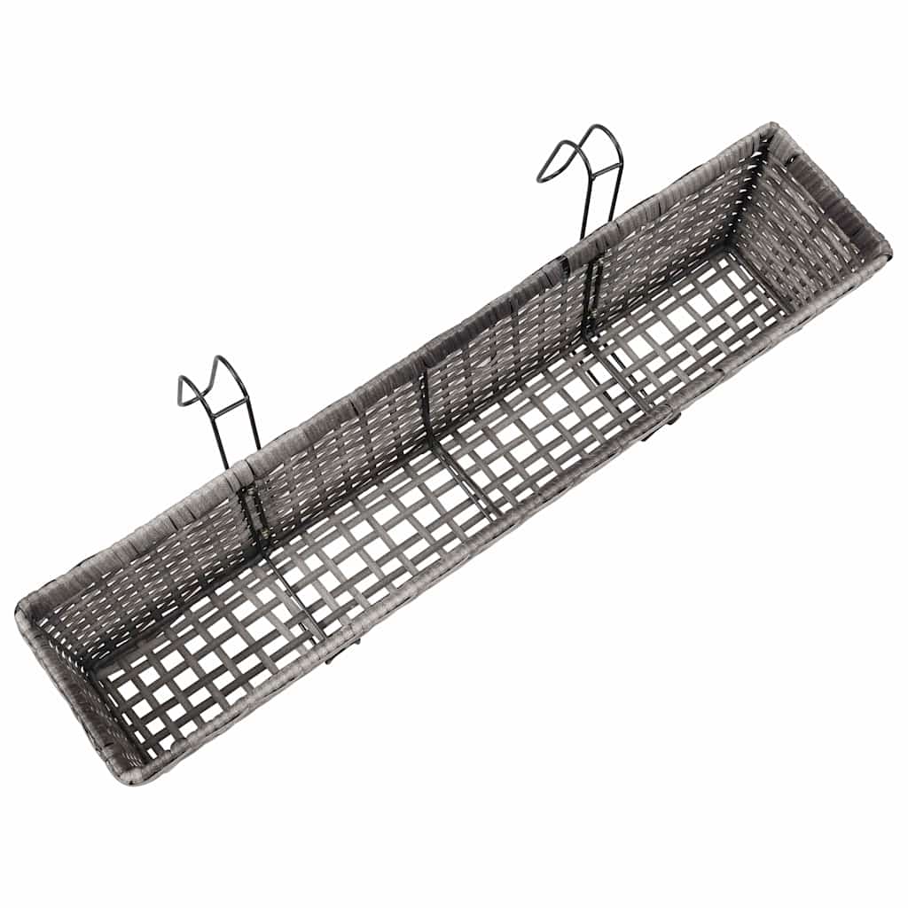 vidaXL Balkonplantenbakken 2 st 50 cm rattan zwart