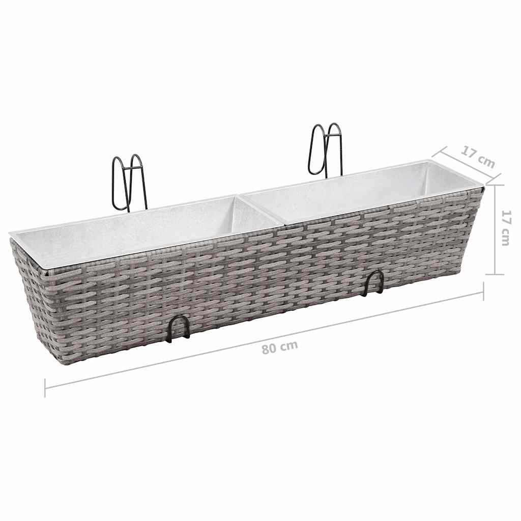 vidaXL Balkonplantenbakken 2 st 50 cm rattan zwart