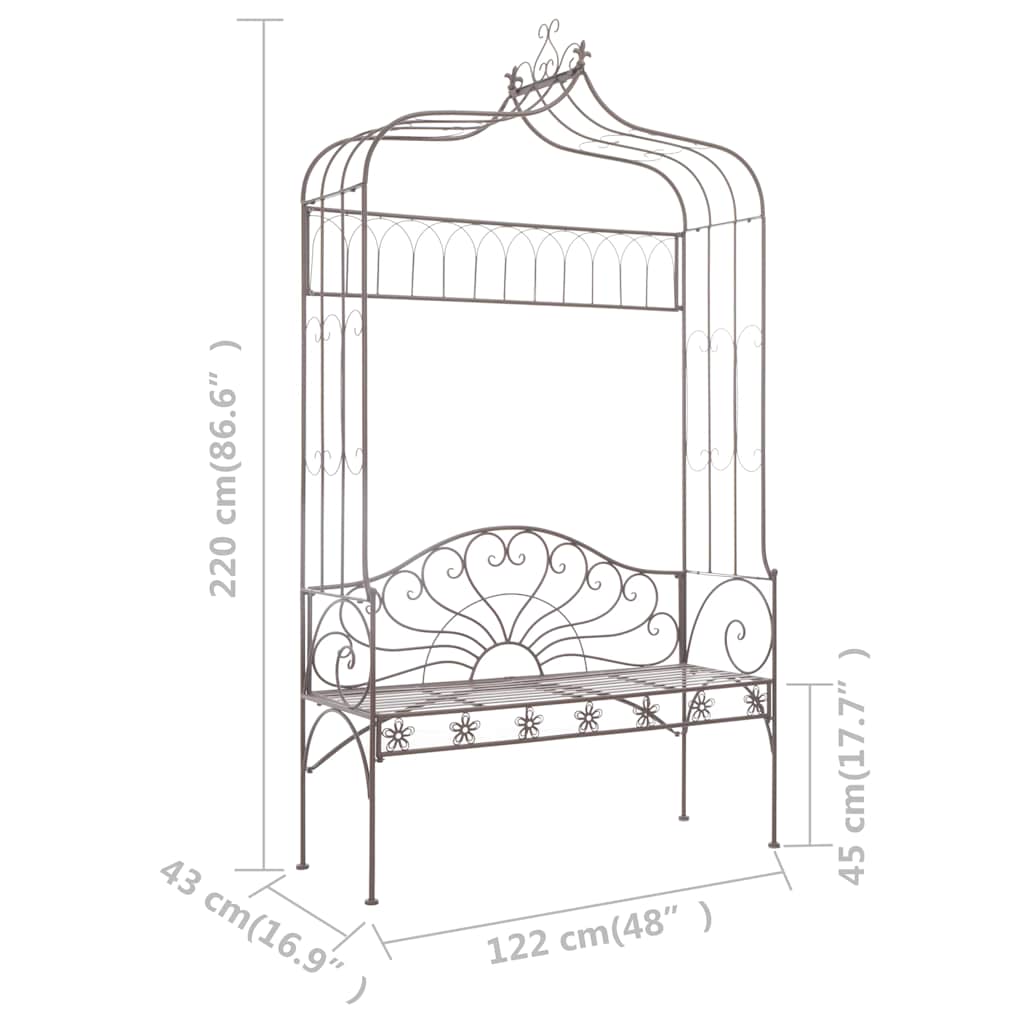 vidaXL Tuinbank 122 cm ijzer antiekwit