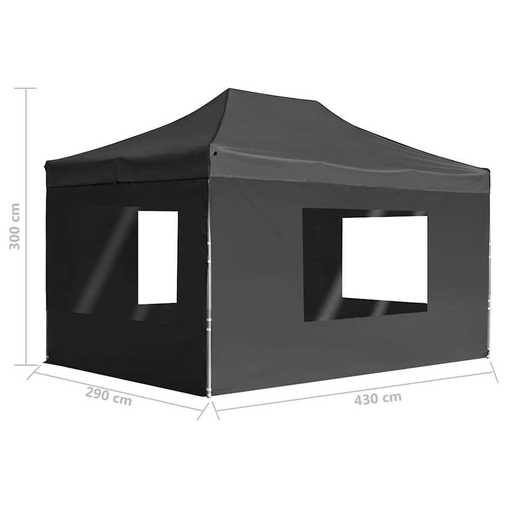 vidaXL Pop-Up Gazebo with Side Walls 3x3 m Aluminium Cream