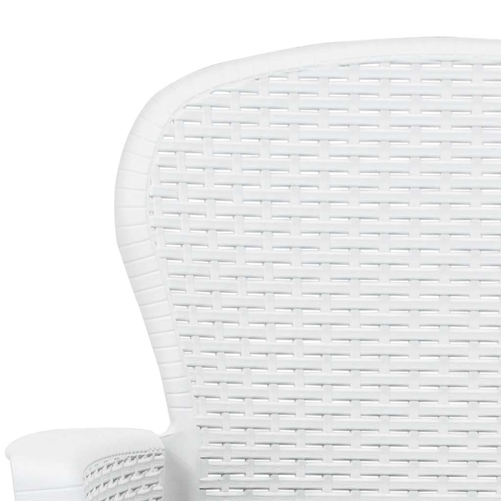 vidaXL Tuinstoel 2 st met kussen rattan-look kunststof wit