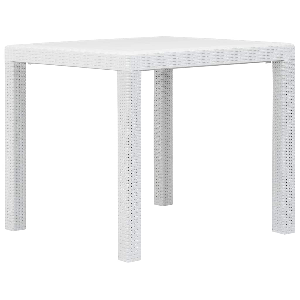 vidaXL Garden Table 79x79x72 cm Rattan-Look Plastic White