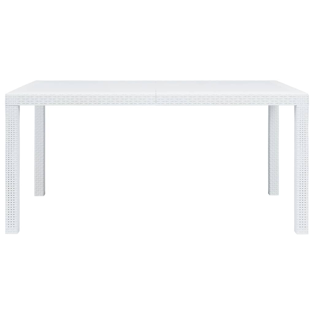 vidaXL Garden Table 79x79x72 cm Rattan-Look Plastic White