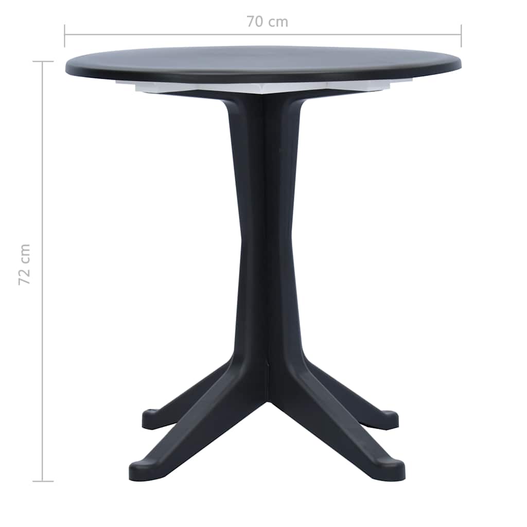 vidaXL Tuintafel 70 cm kunststof antraciet