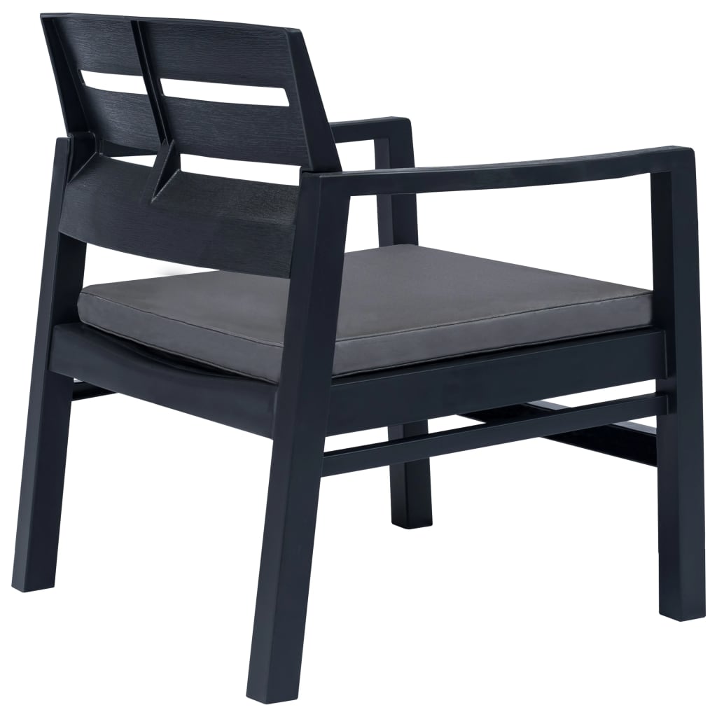 vidaXL 3-delige Loungeset kunststof wit