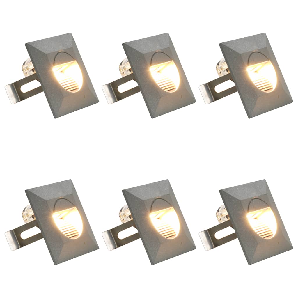 vidaXL LED-buitenwandlampen 6 st 2 W rond zilverkleurig