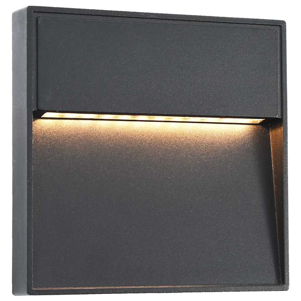 vidaXL LED-buitenwandlampen 2 st 3 W rond zwart
