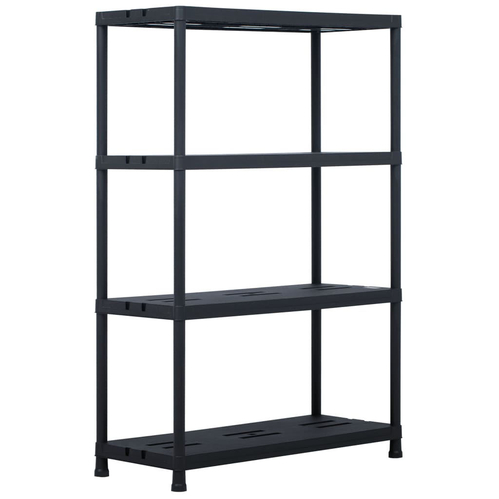 vidaXL Opbergrekken 2 st 60x30x138 cm kunststof zwart