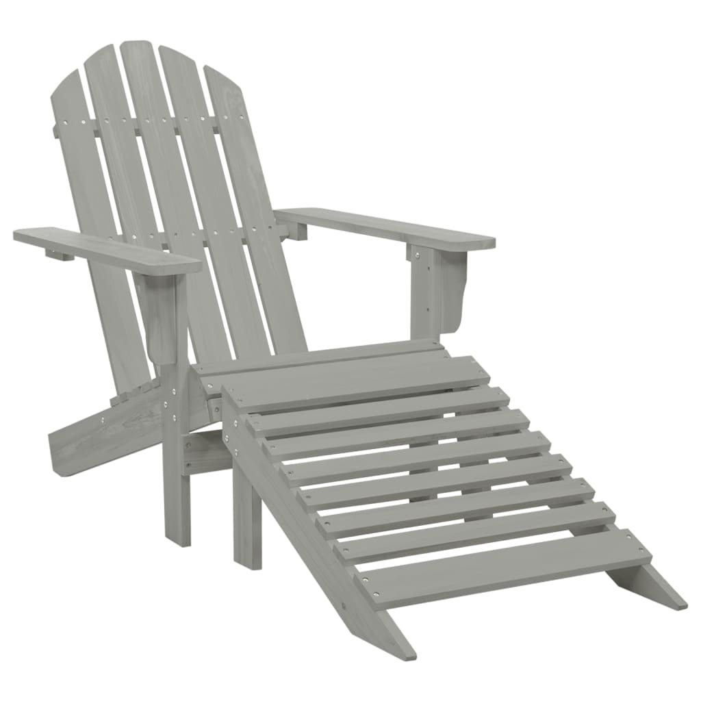 vidaXL Tuinstoel Adirondack met voetenbank massief vurenhout
