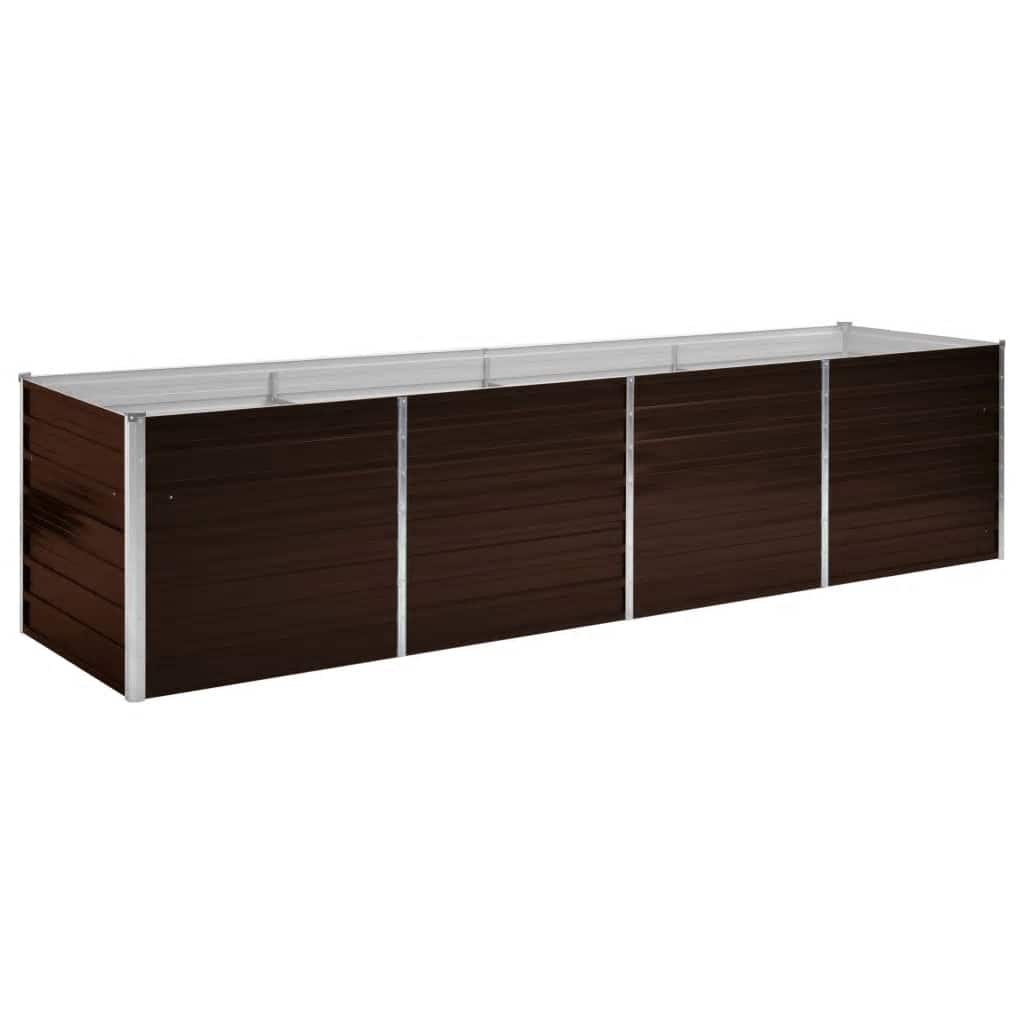vidaXL Plantenbak verhoogd 160x80x77 cm gegalvaniseerd staal bruin