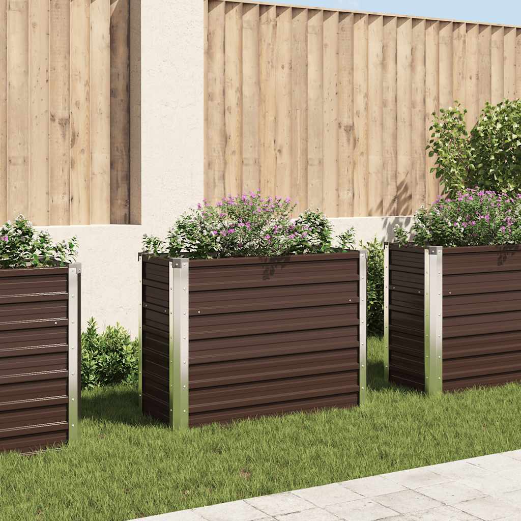 vidaXL Plantenbak verhoogd 160x80x77 cm gegalvaniseerd staal bruin