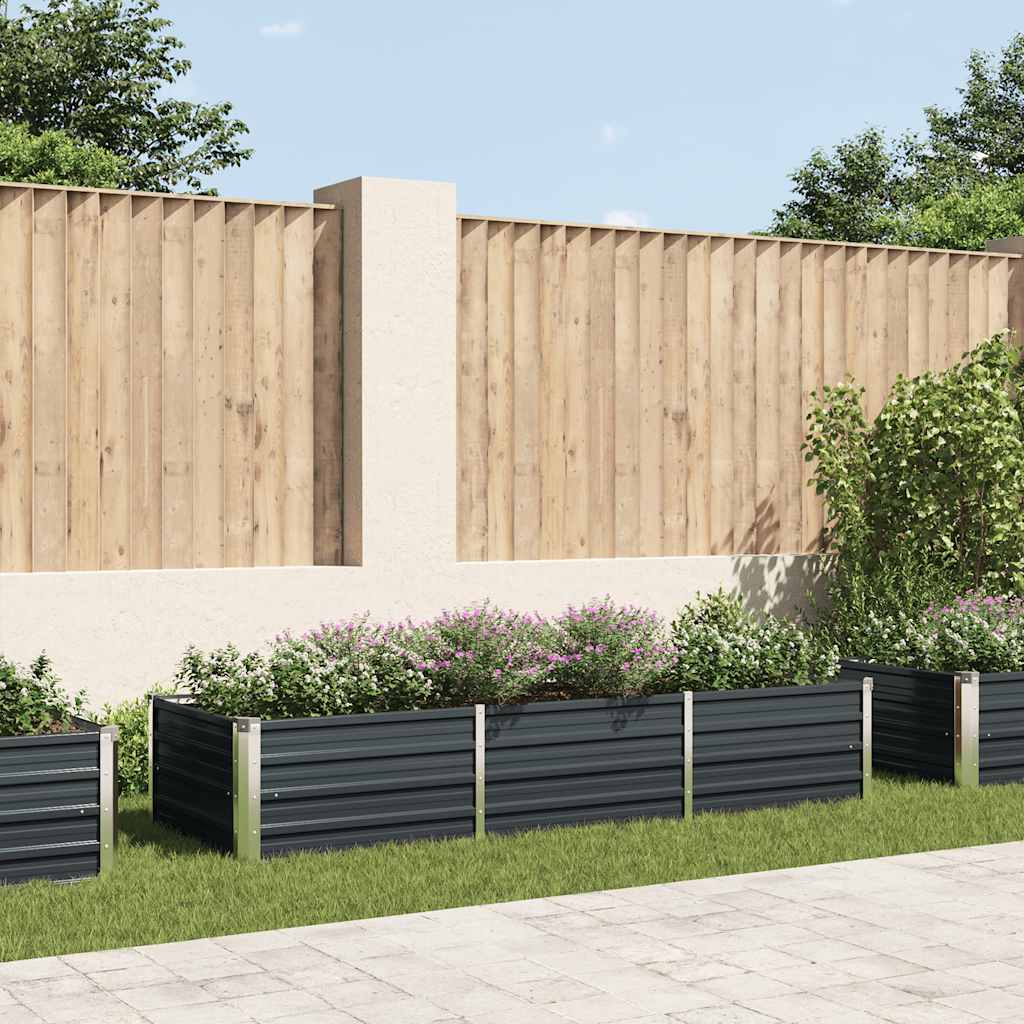 vidaXL Plantenbak verhoogd 160x80x77 cm gegalvaniseerd staal antraciet