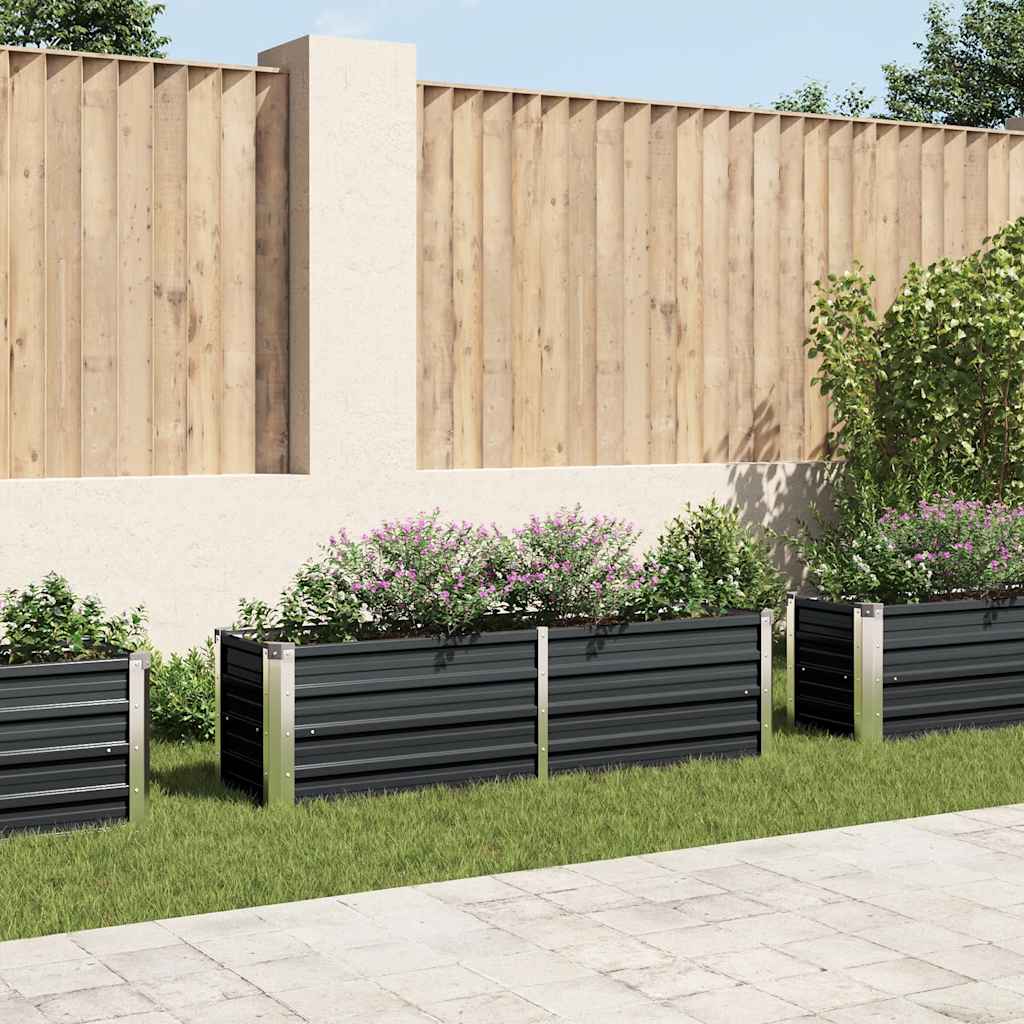 vidaXL Plantenbak verhoogd 160x80x77 cm gegalvaniseerd staal antraciet