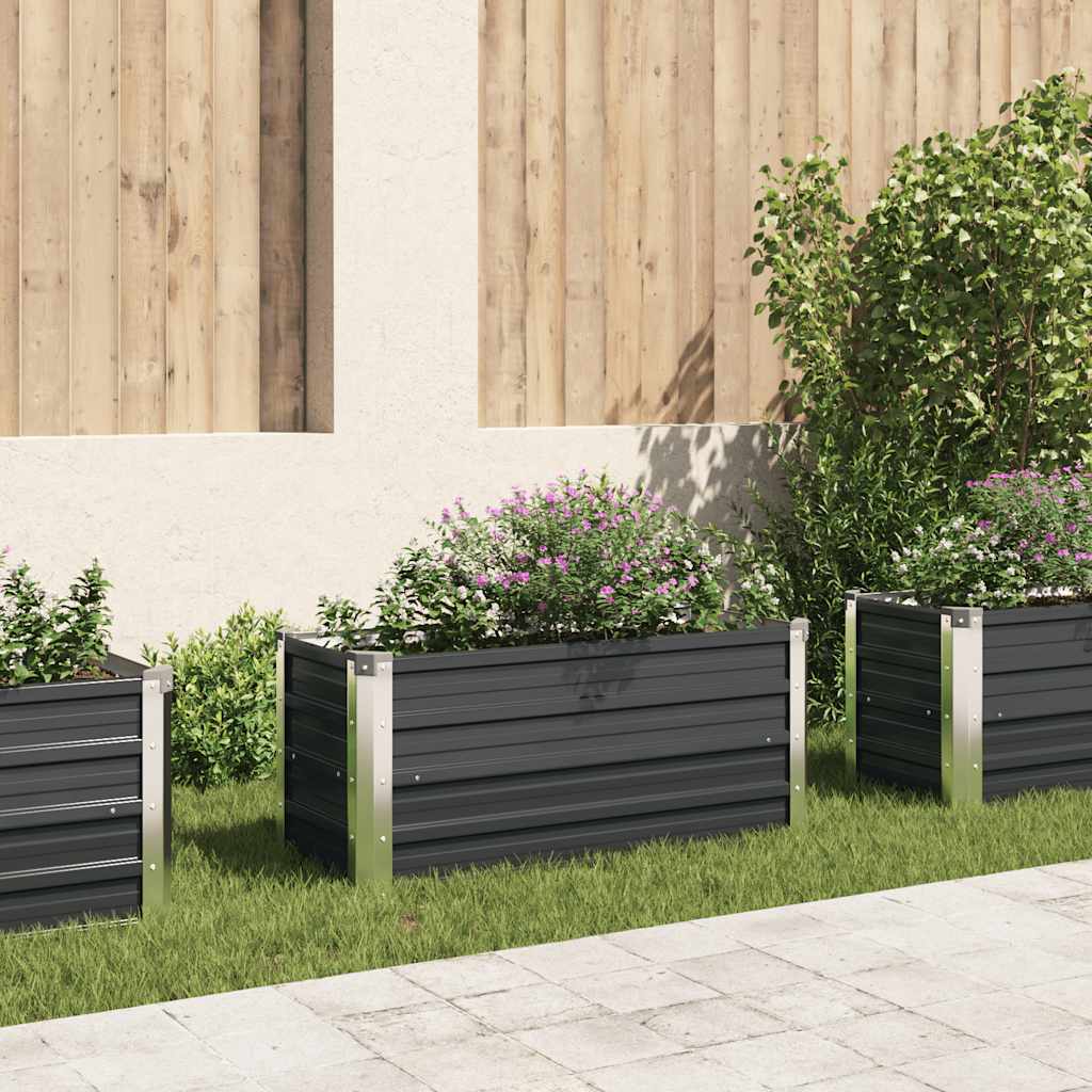 vidaXL Plantenbak verhoogd 160x80x77 cm gegalvaniseerd staal antraciet