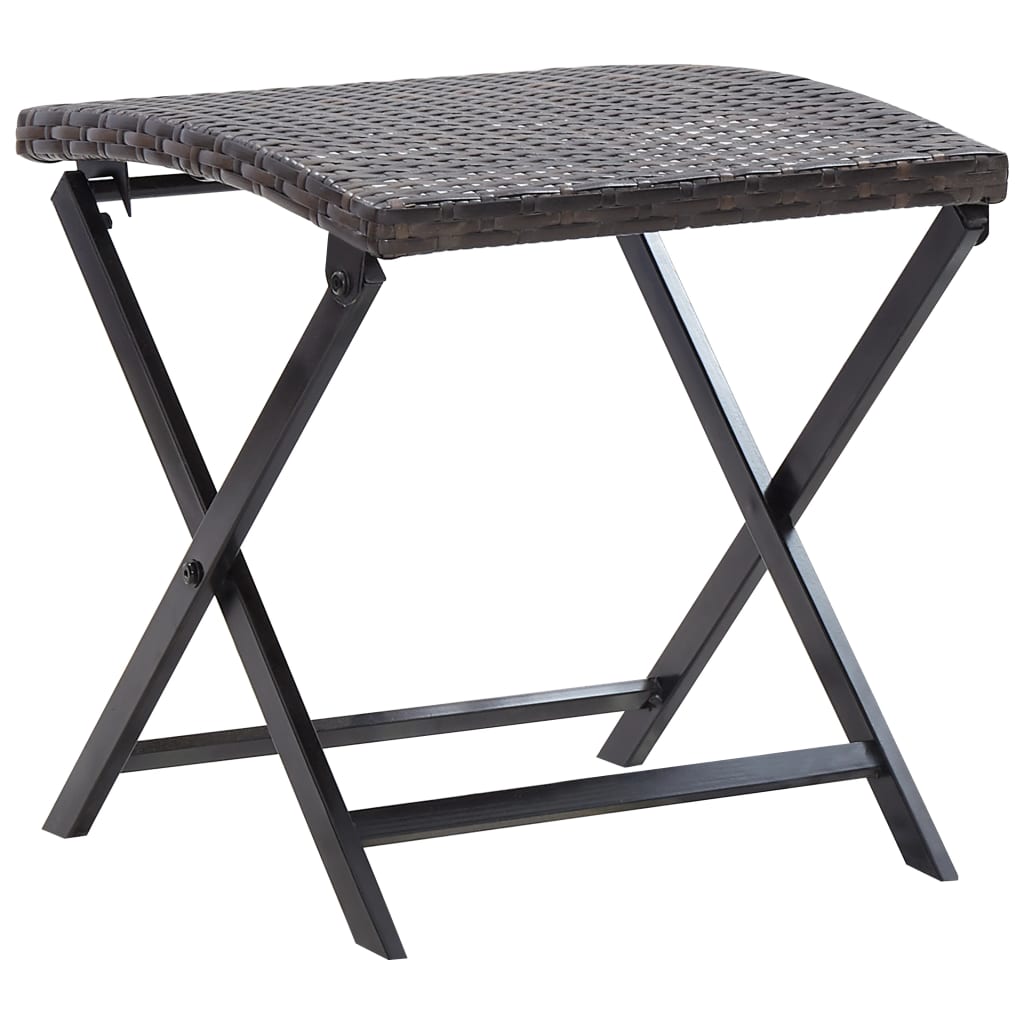vidaXL Kruk inklapbaar poly rattan zwart