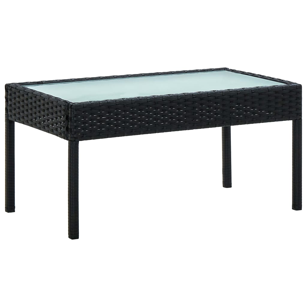 vidaXL 4-delige Loungeset met kussens poly rattan bruin
