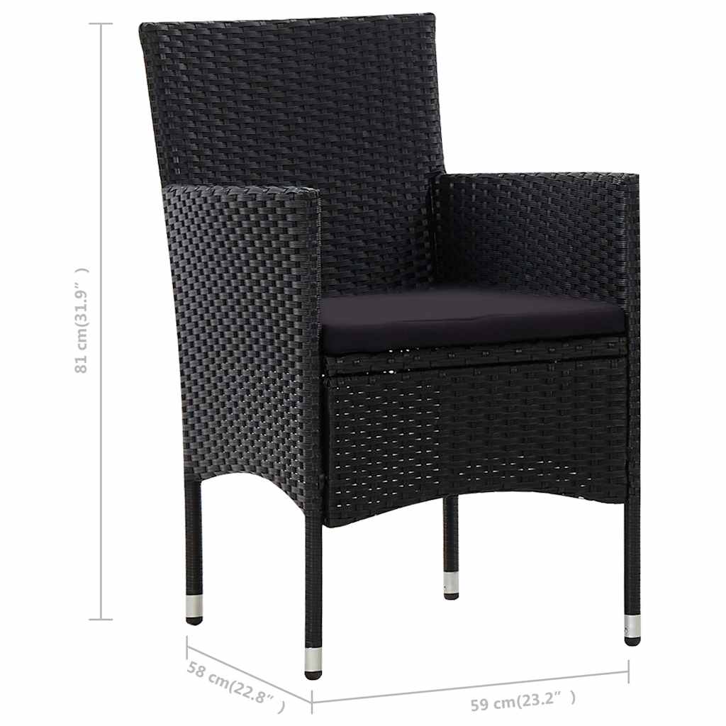 vidaXL 4-Piece Lounge Set with Cushions Poly Rattan Brown