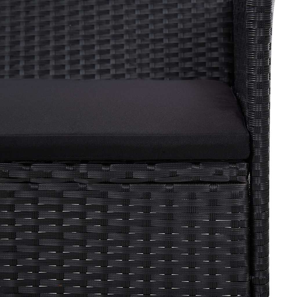 vidaXL 4-Piece Lounge Set with Cushions Poly Rattan Brown