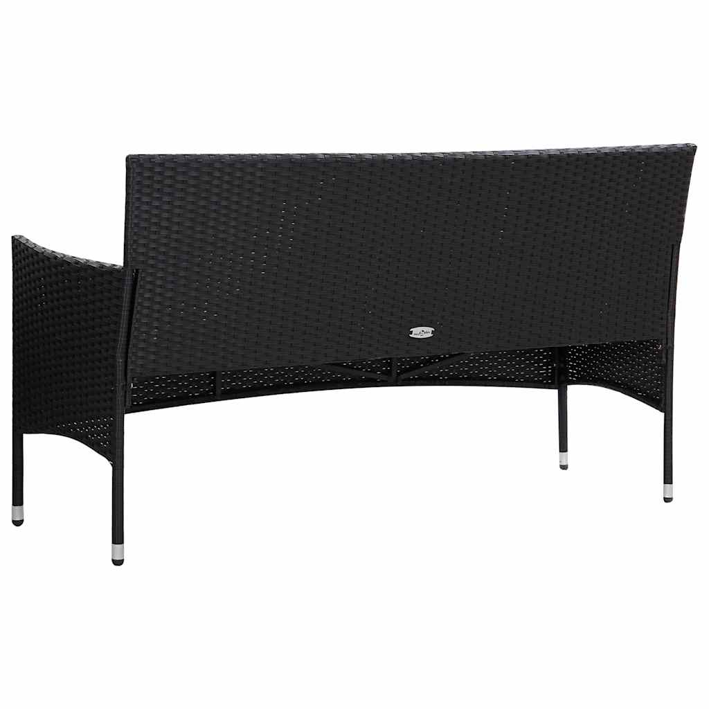 vidaXL 5-delige Loungeset met kussens poly rattan bruin